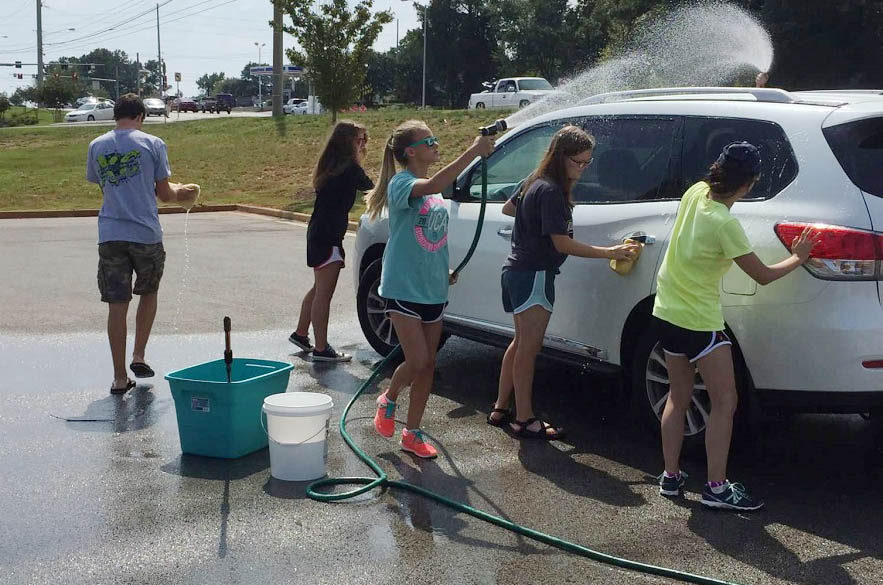Senior Youth Car Wash Raises over $500