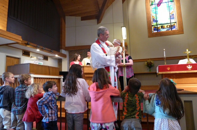 Children watching Baptism