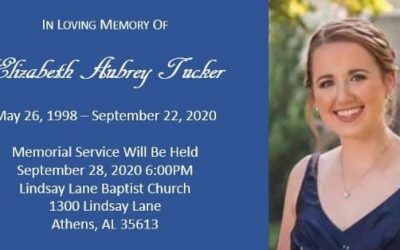 Memorial Service Arrangements – Elizabeth Aubrey Tucker