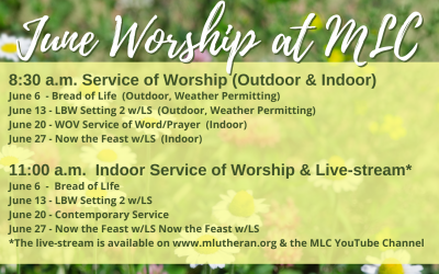 June 2021 Service of Worship Schedule