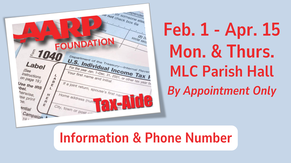 AARP Tax Aide Info Banner